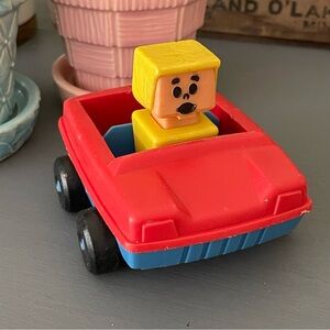 Vintage Playskool Blockhead Little Person & Vehicle Set❤️